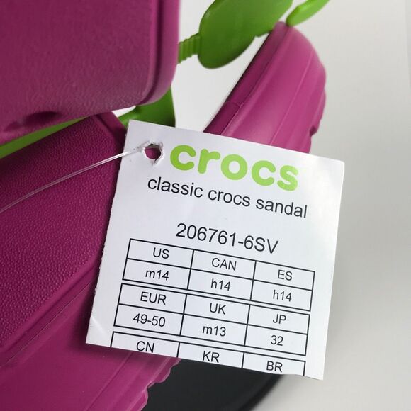 Crocs Classic Sandals Pink Comfort Slides Men’s Size 14 - Picture 9 of 10